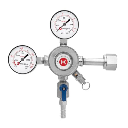 Kegco KC LH-542 Premium Pro Series Dual Gauge Co2 Draft Beer Regulator, Chrome