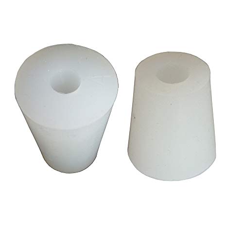 UP100 2 Pieces 3# -14# Silicone Plug Rubber Stopper Diameter 8mm Drilled for Airlock Valve Bubbler Brew Wine (3# Diameter 8mm Drilled)