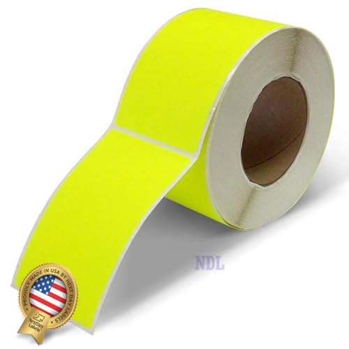 NextDayLabels - 3 X 5 Rectangle Inventory Color Coding Sticker Labels, 500 Per Roll (Fluorescent Yellow) - color: Fluorescent Yellow