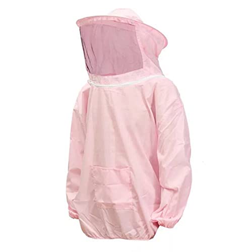 ZJchao Beekeeping Jacket Professional Total Protection Ventilated Beekeeping Protective Jacket with Veil Hood for Men Women - color: Roseate
