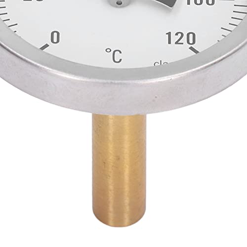 63MM Dial Thermometer, Temperature Measurement Range 0～120℃, IP55 Waterproof, Bimetallic Pointer Type Thermometer for Textile, Medicine, Barbecue and Other Industries