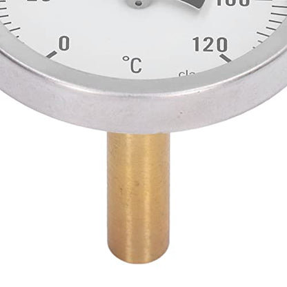 63MM Dial Thermometer, Temperature Measurement Range 0～120℃, IP55 Waterproof, Bimetallic Pointer Type Thermometer for Textile, Medicine, Barbecue and Other Industries