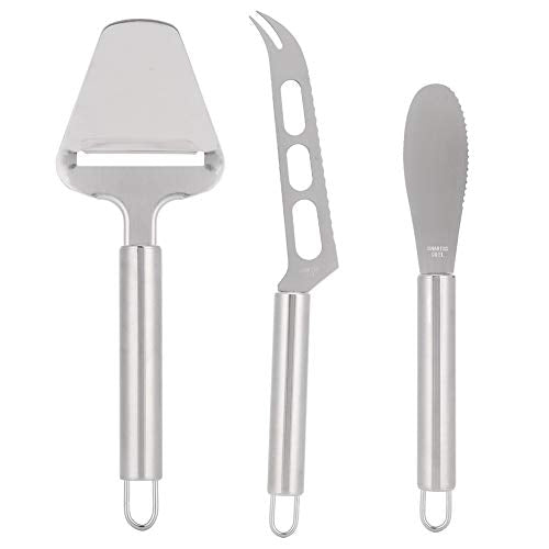 HEEPDD 3Pcs Stainless Steel Cheese Cutter Knife, Butter Scraper Kitchen Gadgets Set, Multifunctional Food Grade Kitchen Tools with Hanging Holes for Home Use