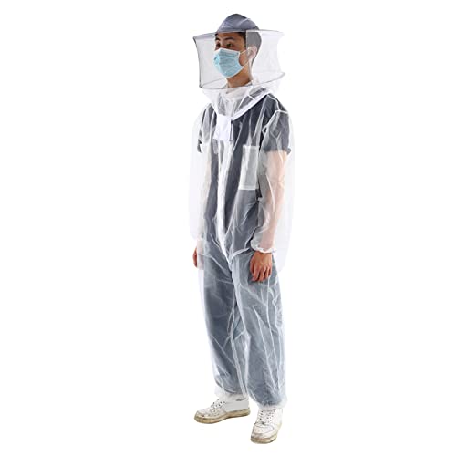 Aramox Beekeeping Suit Nylon Mesh Beekeeping Clothes XL One Piece with Round Veil Breathable Lightweight Easy Wear for Inspection Bee Yard Work Beginner and Beekeeper (XL)