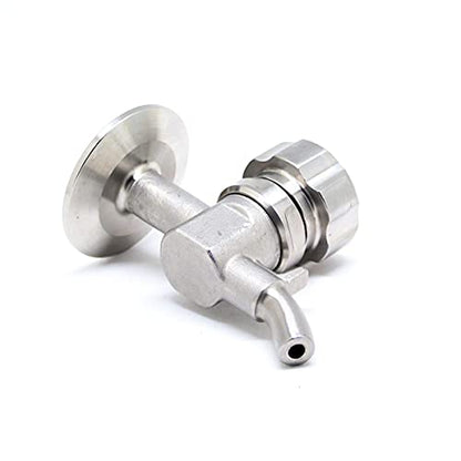QiiMii 1.5'' SS304 Stainless Sampling Valve Beer Sampling Valve Clamp End, 2 Pack - size: 2 Pack