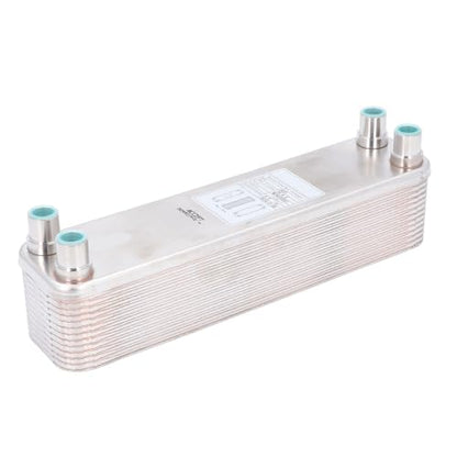 Plate Heat Exchanger Wort Chiller | 304 SS & 99.9% Copper Brazed 4.5MPa for Fast Cooling | Compact Beer Wort Chiller for Home Brewing/Lab/Water | Easy Rinse