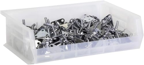 Akro-Mils 30255 AkroBins Plastic Storage Bins, Space-Saving Stackable Bins for Garage, Pantry, Craft Organization, 11" x 16" x 5", Clear, 6-Pack - color: Clear