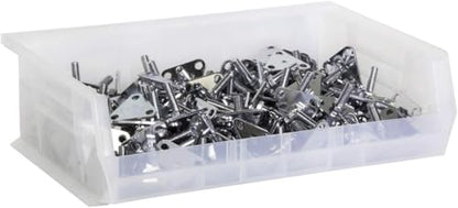 Akro-Mils 30255 AkroBins Plastic Storage Bins, Space-Saving Stackable Bins for Garage, Pantry, Craft Organization, 11" x 16" x 5", Clear, 6-Pack - color: Clear