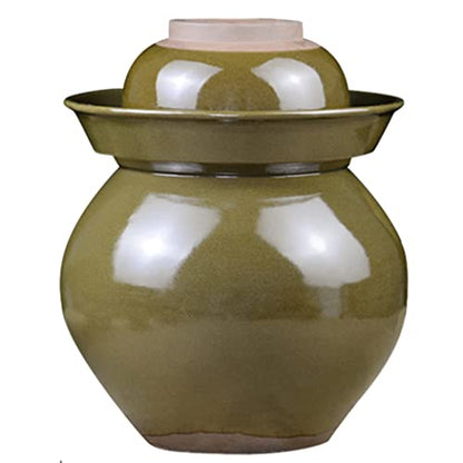 ZHOUXIAO Pickle Jar Ceramic Jar with Lid,Traditional Chinese Fermentation Kit Crock with Water Seal Airlock Lid, Fermentation Jar for Pickles,Kimchi,Sauerkraut,Kombucha Jar 7.5KG