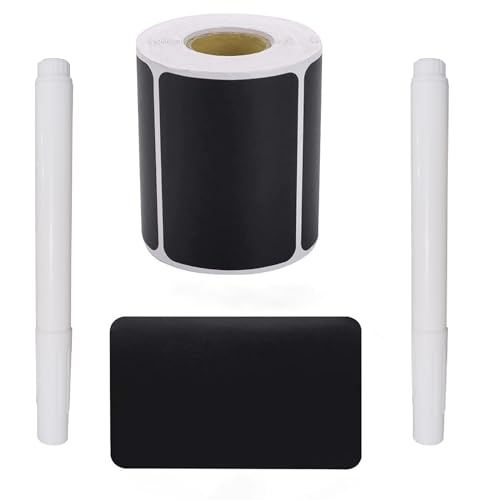Chalkboard Labels 180pcs Waterproof Reusable Label Stickers with 2 White Liquid Chalk Markers for Storage Bin, Food Container, Mason Jars 5X7.5cm Black - size: 180 PCS, Square Shape 5x7.5cm