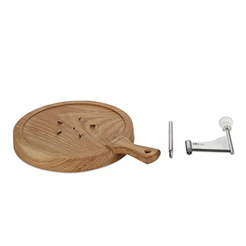 BOSKA Oak Friends Cheese Curler -Girolle Stainless Steel - Best for Cheese Wheel or Chocolate - Multifunctional Rust-Proof Shredder - Manual Handheld Cheese Slicer
