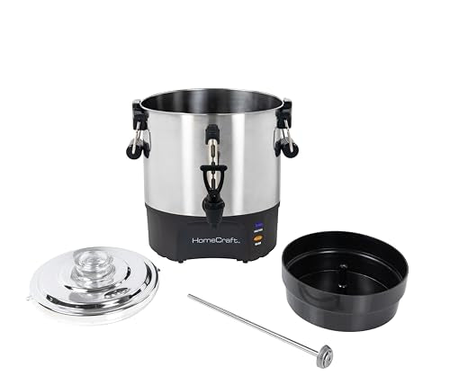 Homecraft 40-Cup Beverage Urn – Quick Brew Stainless Steel Coffee Maker – Drip-Free Spout, Reusable Filter – For Events, Parties, Large Gatherings – Stainless Steel - style: 40 Cup