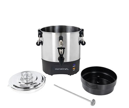 Homecraft 40-Cup Beverage Urn – Quick Brew Stainless Steel Coffee Maker – Drip-Free Spout, Reusable Filter – For Events, Parties, Large Gatherings – Stainless Steel - style: 40 Cup