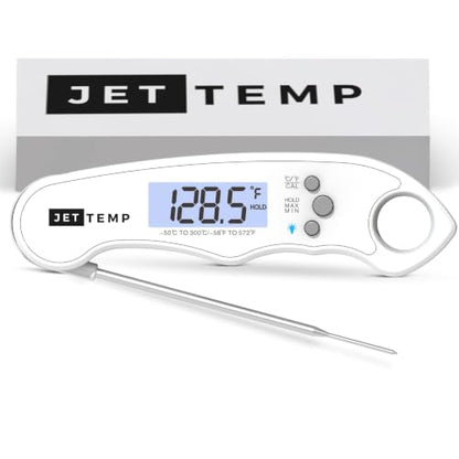 F1 Digital Meat Thermometer - Fast, Accurate, Waterproof - Great for Cooking, Grilling, Baking, Frying - color: Cloud White