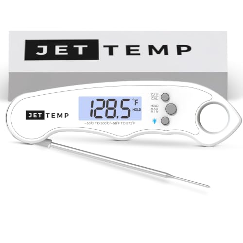 F1 Digital Meat Thermometer - Fast, Accurate, Waterproof - Great for Cooking, Grilling, Baking, Frying - color: Cloud White