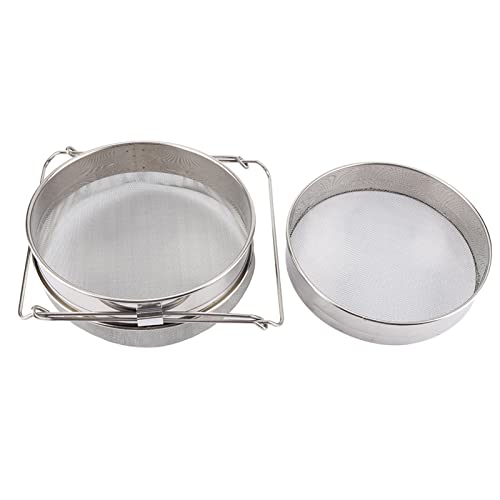 Honey Strainer Double Sieve Stainless Steel Beekeeping Equipment Extractor with Adjustable Arms
