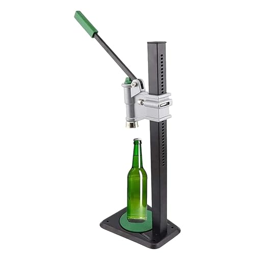 Beer Bottle Capping Machine, Heavy Duty Strong Metal Bench Bottle Capper, 100-500mm Adjustable Height, For 26-29mm Round Bottles Caps
