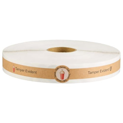Zonon 600 Pcs Safe Secure Tamper Evident Seals for Drink Lids, Food Delivery Stickers Sealed for Freshness Labels Drink Food Coffee Milk Tea Ice Cream Seal Stickers 600 Pieces Per Roll (Kraft) - color: Kraft