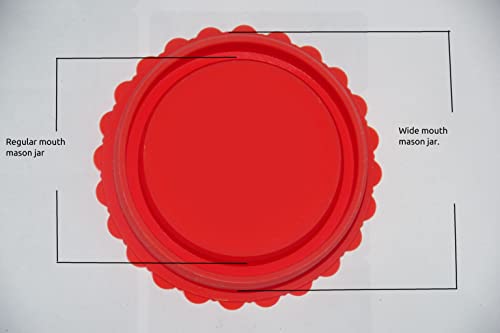 Masun Silicone mason jar lids Made to fit both Wide and Regular Mouth mason jar. (Red, Blue 8 Pack) - color: Red, Blue 8 Pack