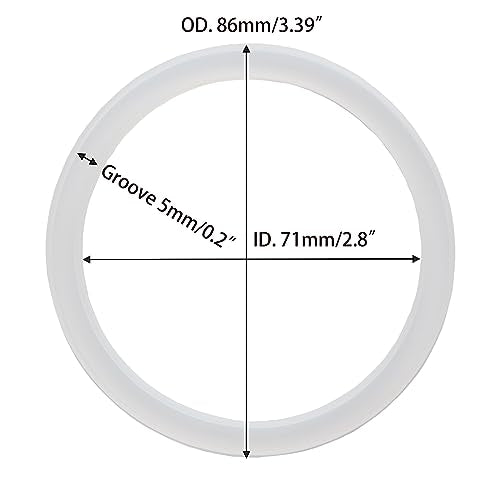 86mm/3.39" Wide Mouth Mason/Ball Jar Silicon Gaskets, Seals, Sealing Rings Replacement Reusable Airtight and Leak-Proof, BPA-Free and PVC-Free 12 Pack - Not for Canning