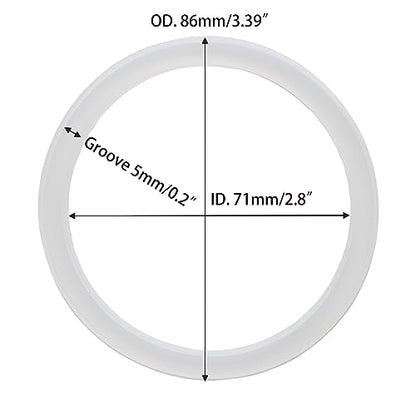 86mm/3.39" Wide Mouth Mason/Ball Jar Silicon Gaskets, Seals, Sealing Rings Replacement Reusable Airtight and Leak-Proof, BPA-Free and PVC-Free 12 Pack - Not for Canning