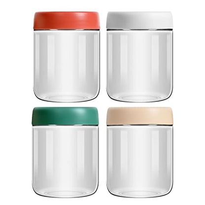 EONJOE 4-Pack Overnight Oats Containers with Lids 16oz Glass Mason Jars Meal Prep Salad Food Cereal Snacks Pudding Yogurt Storage - size: 16oz-4pack-white