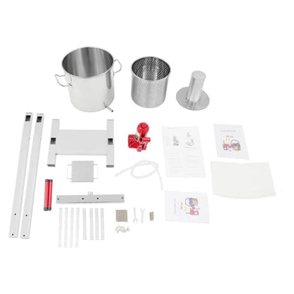 Manual Wine Press Machine Kit, 12L Fruit Wine Press, 3T Hydraulic Jack Press Extractor, Stainless Steel Grape Cider Cheese Press Making Equipment for Home & Small Wineries