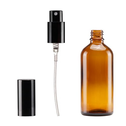 YIZHAO Amber Glass Spray Bottles 4oz, with Small Fine Mist Spray, Metal Cap, Refillable for Essential Oil,Travel,Cleaning,Perfume,Aromatherapy,Makeup – 9 Pcs - color: Amber, size: 100ml-9