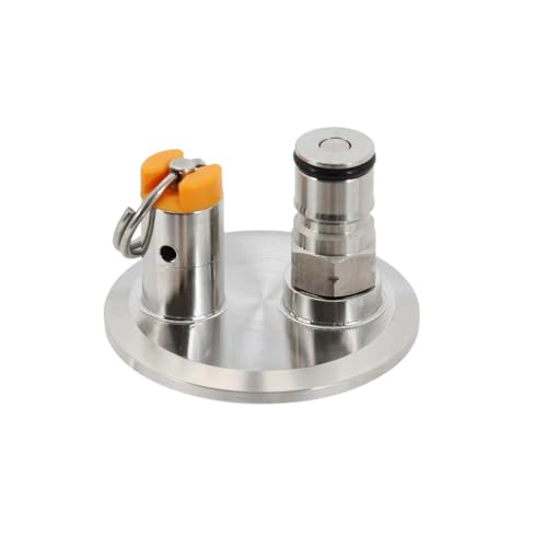 1pc 2" Tri-Clamp Dry Hopper Lid with PRV and Ball Lock Gas Post for Homebrew Fermentation