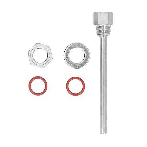 Stainless Steel Thermowell G1/2 Male Thread 6.7 Inch Thermowell Probe Thermometer Sleeve with Durable 304 Stainless Steel for Brew Kettle Temperature Sensor Protection R