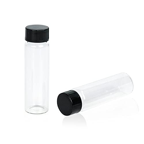 ALWSCI Sample Vials, 19 mm Diameter x 65 mm Height, 3 dram Clear Borosilicate Vials, 12 ml Liquid Sampling Collection Glass Thread Storage Bottles, 15-425 Thread Screw Caps, PE liners, Pack of 100 - color: Clear, size: 19*65mm & 12ml (3 dram)