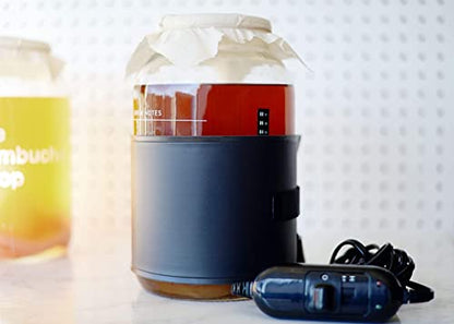 The Kombucha Shop, Deluxe Kombucha Brewing Kit with Premium Heating Wrap - Six Swing Top Bottles, Stainless Steel Funnel, Custom Bottle Brush, Premium Heating Wrap & Our Original Brewing Kit