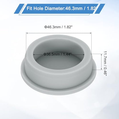 uxcell Silicone Rubber Plug, High Temp Round Hole Plug Waterproof Rubber Stopper Pipe End Caps Fit 46.3mm/1.82" for Bathtub Bottle Sealing, Grey - size: 46.3mm/1.82"