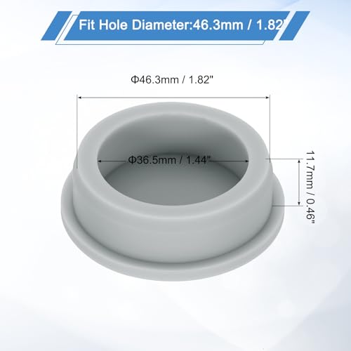 uxcell Silicone Rubber Plug, High Temp Round Hole Plug Waterproof Rubber Stopper Pipe End Caps Fit 46.3mm/1.82" for Bathtub Bottle Sealing, Grey - size: 46.3mm/1.82"