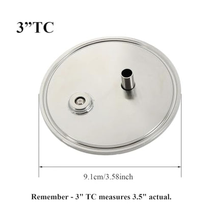 Brewing Equipment 3" TC End Cap with Gas Ball Lock Post and PRV 18 PSI Dry Hopper Accessories Homebrew Conical Fermenter Accessories Brewing Equipment