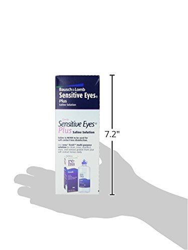 Sensitive Eyes Saline Solution from Bausch & Lomb, for Soft Contact & Gas Permeable Lenses, Saline Solution with Potassium, 12 Fl Oz (355 mL)
