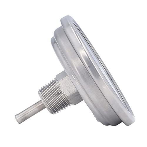 Wisecoco 3.3" Dial Stainless Steel Bimetallic Thermometer, 0-200F/-15-90C, 1% Accuracy, 1/2" NPT Back Mount