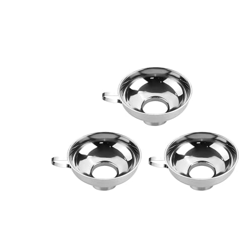 3PCS Stainless Steel Canning Funnel, 5.8in Large Funnel Wide Mouth with 2.2in Spout, Versatile Kitchen Funnels for Filling Bottles, Fits Oil, Jam, Honey & Flour, Canning Accessories