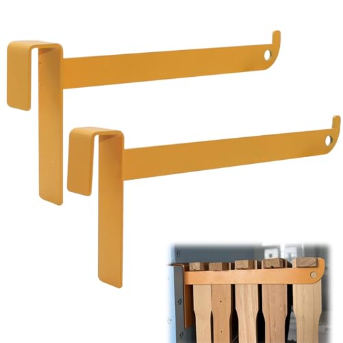 2Pcs Beehive Frame Holder, Stainless Steel Painted Beehive Frame Perch, Stackable Bee Hives 2mm Thickness Bee Hive Stand Frame Grip, Beekeeping Frame Support Supplies for Beekeeper - color: Bright Vivid Yellow-2