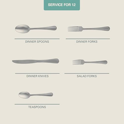 Gibson Home Sinta 87-Piece Stainless Steel Flatware Set with Bead Border Design – Service for 12 Plus Serving Utensils, Polished Silverware, Dishwasher Safe - size: Service for 12 w/ Serving Utensils (87pcs)