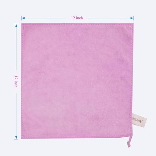 Microfiber Cleaning Cloths, Lint Free Reusable Towels for Kitchen, Glass, Windows, Mirrors, Car Detailing & Household Cleaning, Ultra Absorbent Quick Dry Cleaning Rags, 12" x 12", Purple - color: Purple