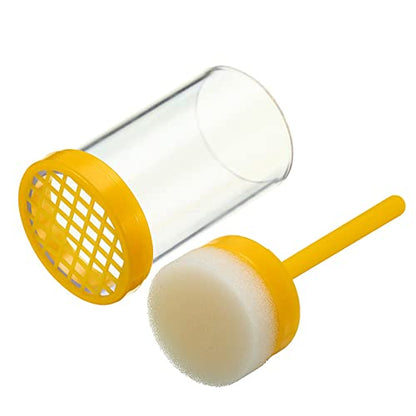 1 Piece Queen Catcher Queen Bee Marker Queen Bee Catcher Queen Bee Cage Bee Queen Marking Catcher Queen Bee Marking Cage Bottle Tube Beekeeper Tool Accessory, Yellow
