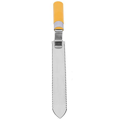 Stainless Steel Honey Scraper, Beekeeping Serrated Honey Scraping Knife Uncapping Knife Bee Hive Hand Tool
