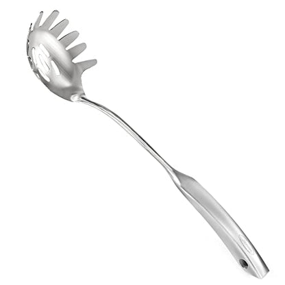 Spaghetti Server, [Rustproof, Integral Forming, Durable] Newness 304 Stainless Steel Pasta Fork with Vacuum Ergonomic Handle, Comfortable Grip Design Spaghetti Server for Kitchen, 14.33 Inches - size: Spaghetti Server