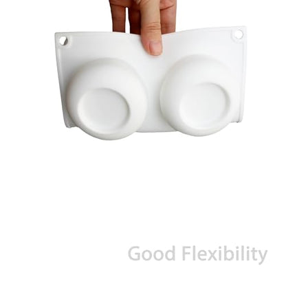 Silicone Round Shape Baking Molds, 6-Cavity Round Mousse Molds for Pastry, French Dessert, Chocolate, Cake, Mousse - color: White-R0191