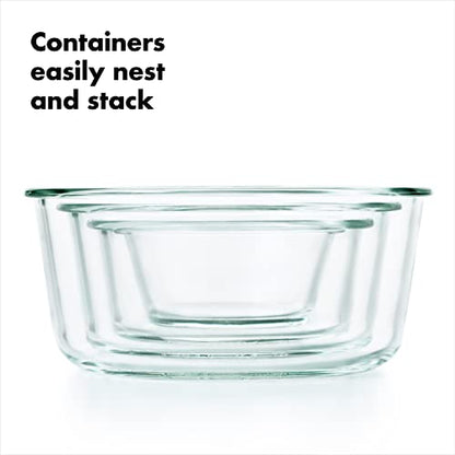 OXO Good Grips 7 Cup Smart Seal Glass Round Airtight Food Storage Container - size: 7 Cup