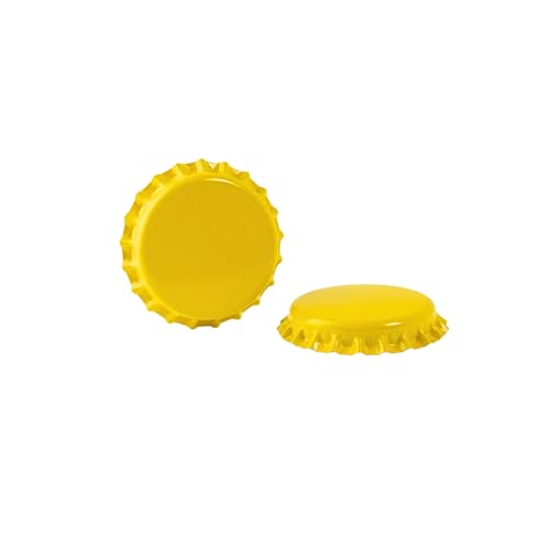 FastRack 288 Oxygen Absorbing Beer Bottle Caps | 26mm Pry-Off Yellow Standard Homebrew Bottle Tops for Glass Bottles | PVC-Free Beer Crown Caps for Bottling - color: Yellow