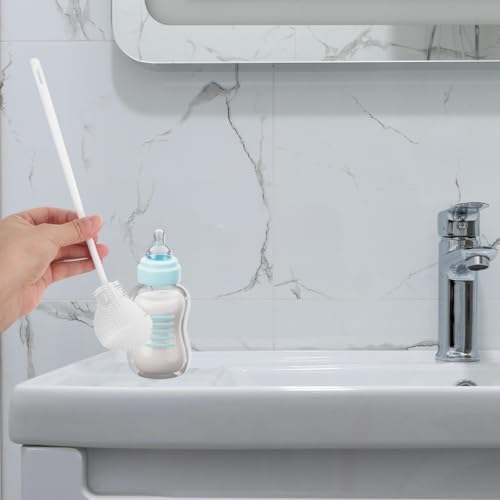 Cabilock Silicone Bottle Brush for Baby Bottles with Soft Bristles Long Handle Cleaning Brush for Narrow Neck Water Bottles Tumblers and Sports Bottles