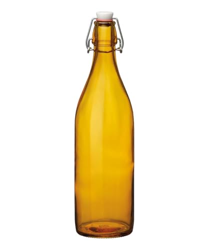 Bormioli Rocco Giara Green Glass Swing Top Bottle - color: Green, size: 33.8 Ounces