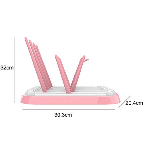 Baby Bottle Drying Rack Dryer Space Saving Travel Holder for Pump Cup Accessories(Pink) - color: Pink